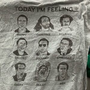 Nicholas Cage "Today I'm Feeling...." Graphic Tee